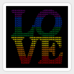 Love - Rainbow Pride GLBT Love is Love is Love Magnet